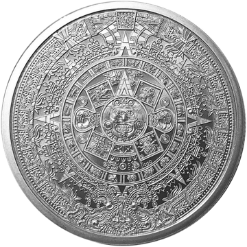 1/2 oz aztec calendar silver round, silver bullion, silver coin, silver bullion coin