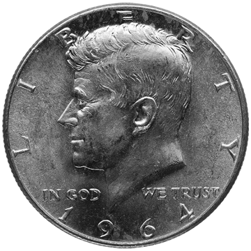 90% silver kennedy half dollars $1 face value, circulated, pre 1965 coins, silver bullion, silver coin, silver bullion coin