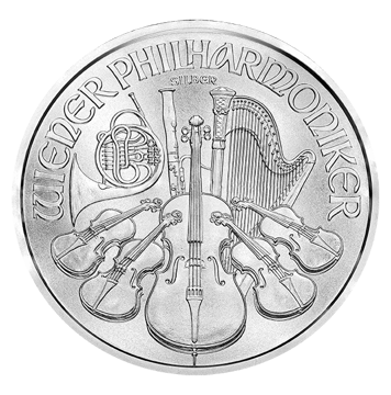 1 oz austrian silver philharmonic coin random year, silver bullion, silver coin, silver bullion coin