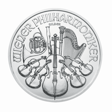 2022 1 oz austrian silver philharmonic coin, silver bullion, silver coin, silver bullion coin