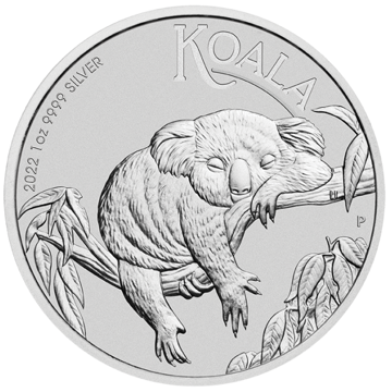 2022 1 oz australian silver koala coin, silver bullion, silver coin, silver bullion coin