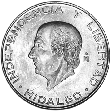 mexico silver 5 pesos hidalgo (1955-1957) xf-au, silver bullion, silver coin, silver bullion coin