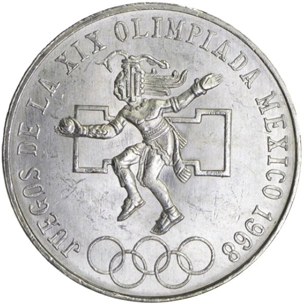 1968 mexico silver 25 pesos olympics au-bu, silver bullion, silver coin, silver bullion coin