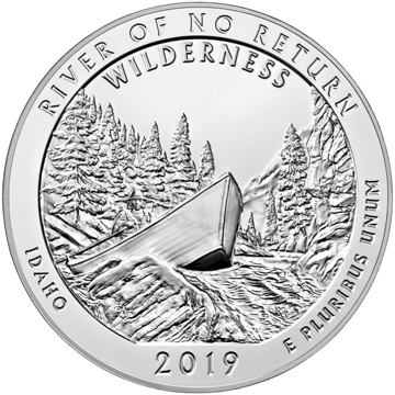 2019 5 oz america the beautiful - frank church river of no return wilderness silver coin quarter, silver bullion, silver coin, silver bullion coin