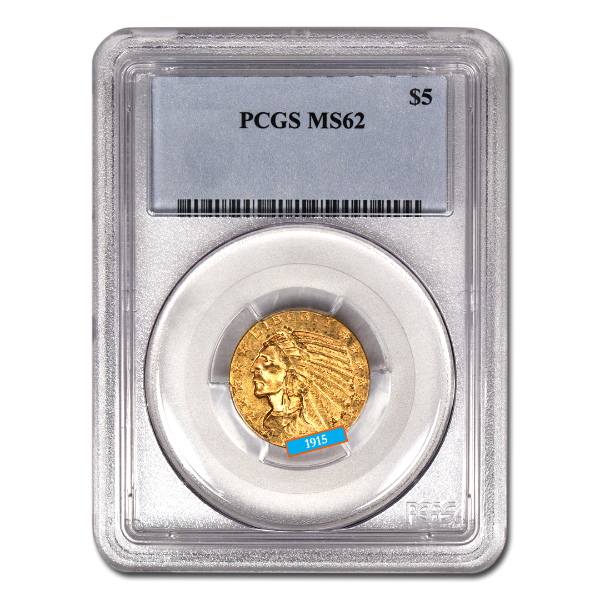 1915 $5 indian head gold coin ms62, numismatic gold, gold coin, numismatic gold coin