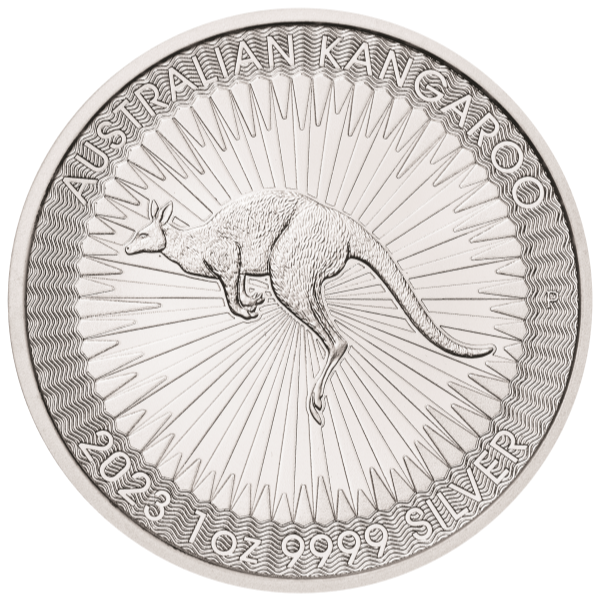 2023 1 oz australian silver kangaroo coin (bu), silver bullion, silver coin, silver bullion coin