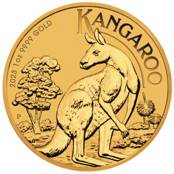 2023 1 oz australian gold kangaroo coin (bu), gold bullion, gold coin, gold bullion coin