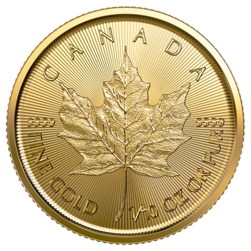 2023 1/10 oz canadian gold maple leaf coin (bu), gold bullion, gold coin, gold bullion coin