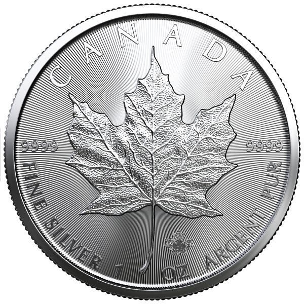 2023 1 oz canadian silver maple leaf coin (bu), silver bullion, silver coin, silver bullion coin