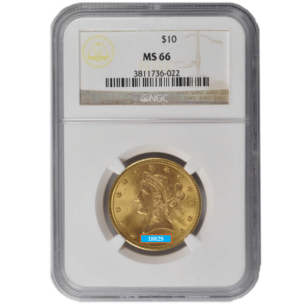 1882S $10 liberty gold coin ms65, numismatic gold, gold coin, numismatic gold coin, collector gold, collector gold coin