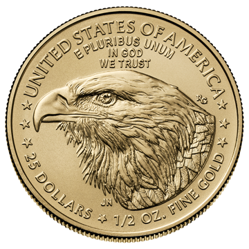 2024 1/2 oz american gold eagle coin (bu), gold bullion, gold coin, gold bullion coin