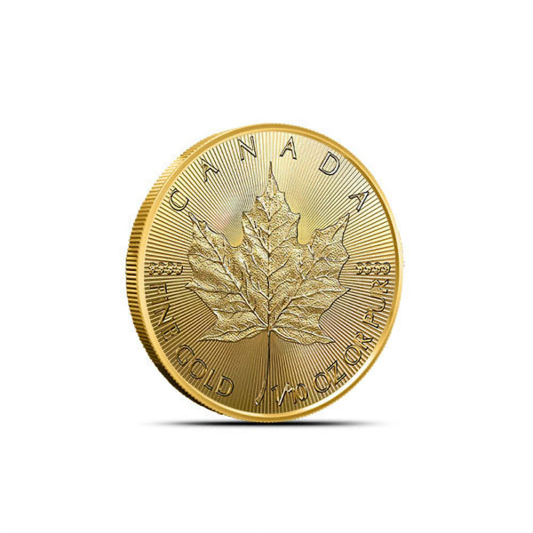 2021 1/10 oz canadian gold maple leaf coin, gold bullion, gold coin, gold bullion coin