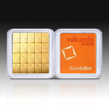 20 gram valcambi gold combibar (20 x 1g, w/ assay), gold bullion, gold coin, gold bullion coin