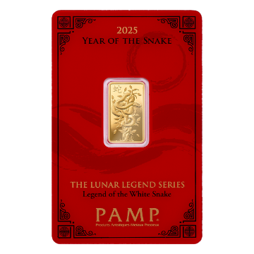 Picture of 5 Gram PAMP Lunar White Snake Gold Bar