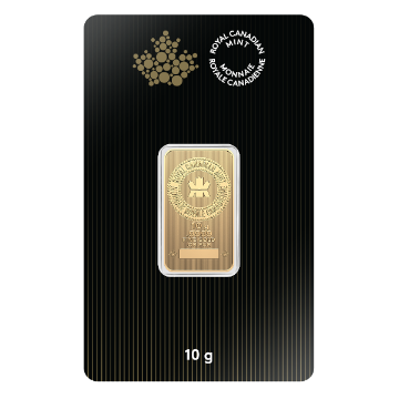 Picture of 10 Gram (RCM) Royal Canadian Mint Gold Bar (New w/ Assay)