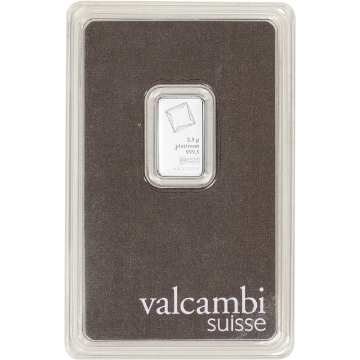 Picture of 2.5 Gram Valcambi Platinum Bar (New w/ Assay)