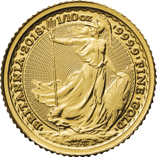 Picture of 1/10 oz British Gold Britannia Coin (BU)