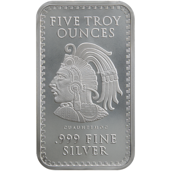 Picture of 5 oz Aztec Calendar Silver Bar (New)
