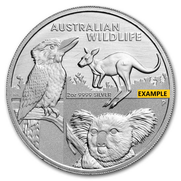 Picture of 2 oz Australian Silver Wildlife Coin (Random Year, Varied Condition)