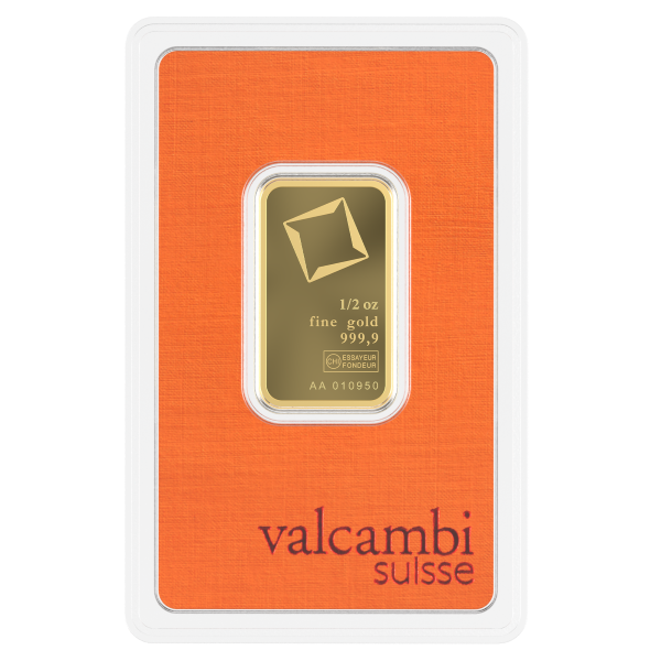 Picture of 1/2 oz Valcambi Gold Bar (w/ Assay)