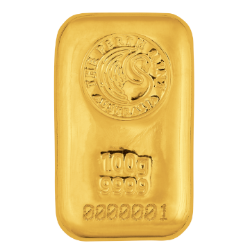Picture of 100 Gram Perth Mint Cast Gold Bar