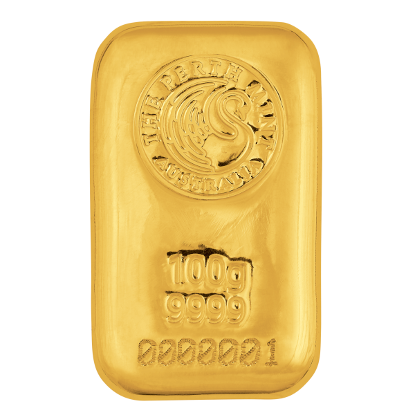 Picture of 100 Gram Perth Mint Cast Gold Bar